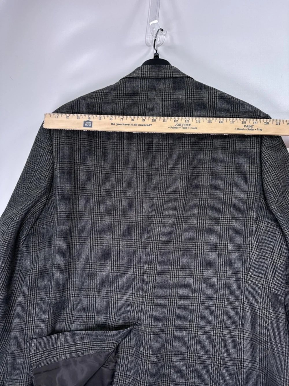 Lauren Ralph Lauren Blazer Two Button Double Vent Wool Plaid Grey 48L